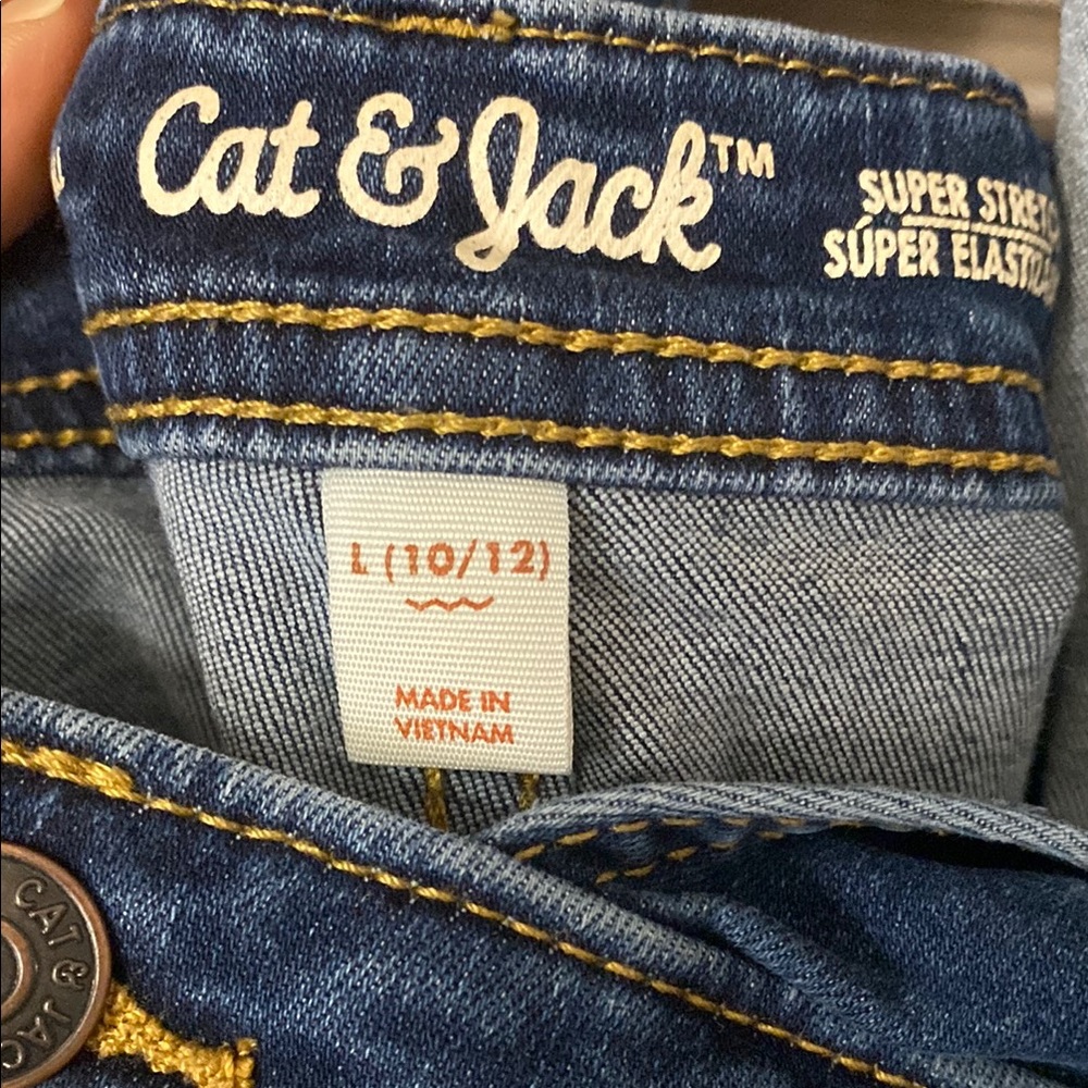 Cat & Jack Girl’s Blue Denim Overalls Size 10/12 - Picture 8 of 15